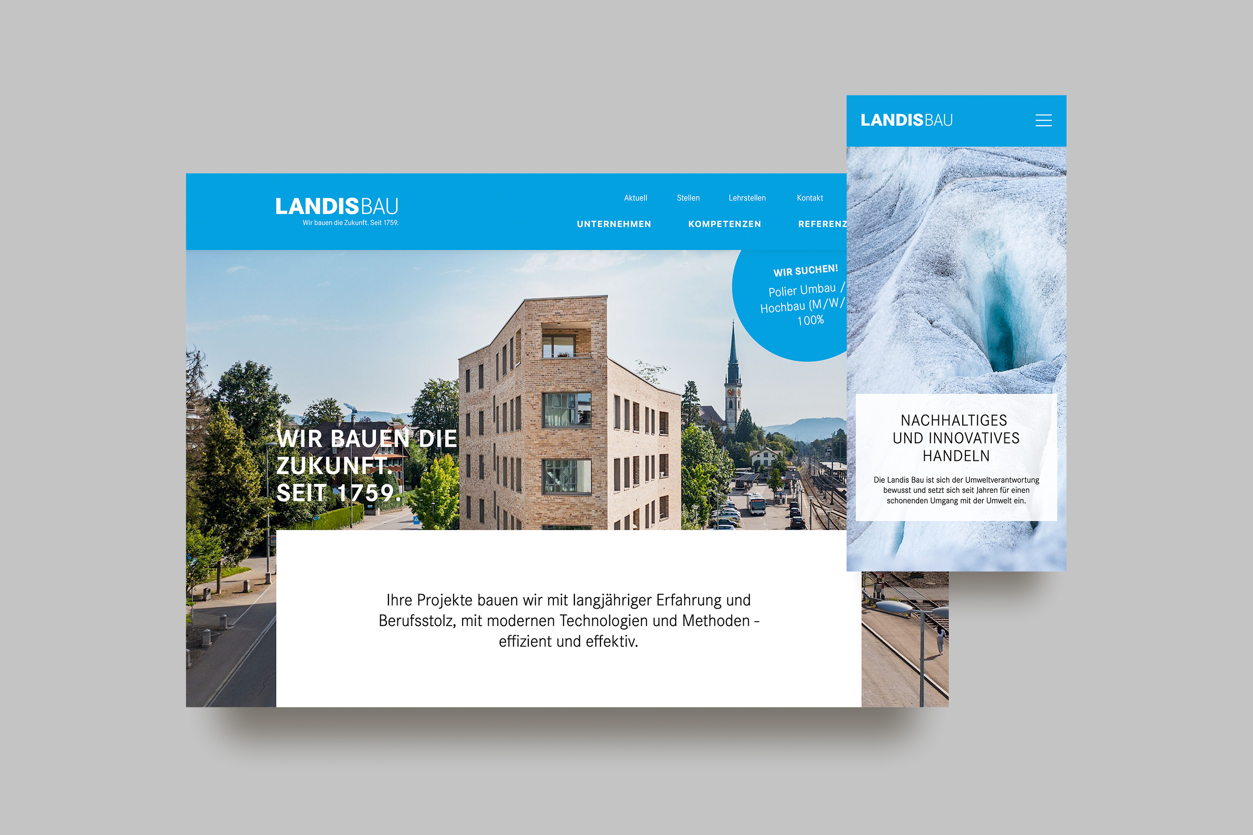 Landis Bau – Webseite Musterseiten